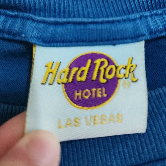 Vintage Hard Rock Hotel Las Vegas Embroidered Blue Crewneck Shirt Size X-Large - Picture 4 of 10